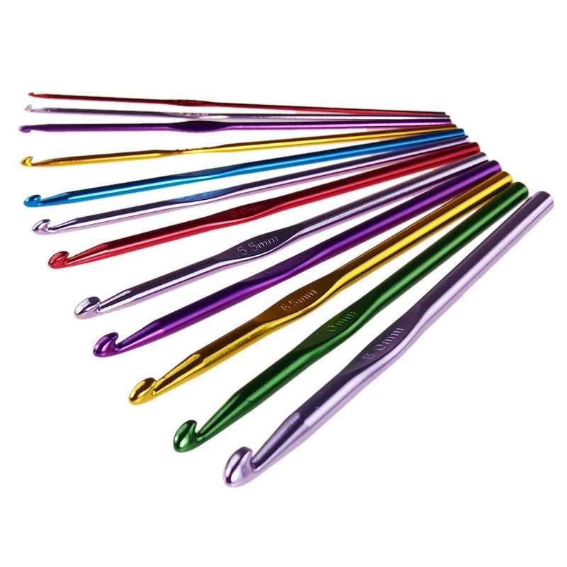Крючки для вязания (алюмин., цветные) ОЛИН