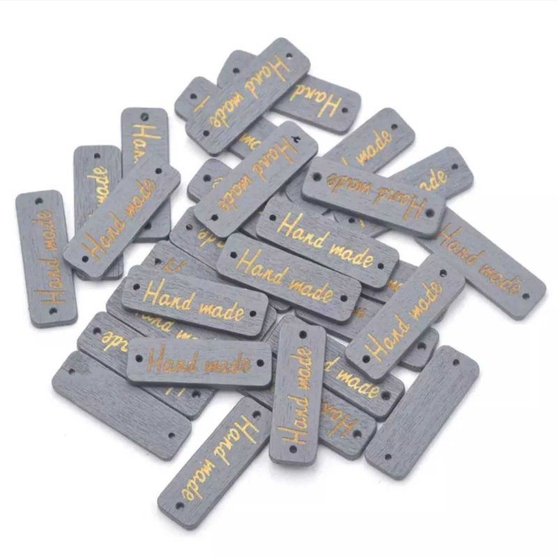 InShot_20190907_181954555 Бирка с проколами Hand made (дерево, цв.серый, 3х1 см) — изображение 1
