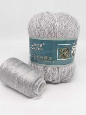 802 NORKA long mink wool 1 300x400 - Пух норки синяя этикетка - 802 (св. серый меланж)