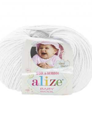 157114226919100055 300x400 - Alize Baby Wool - 55 (белый)